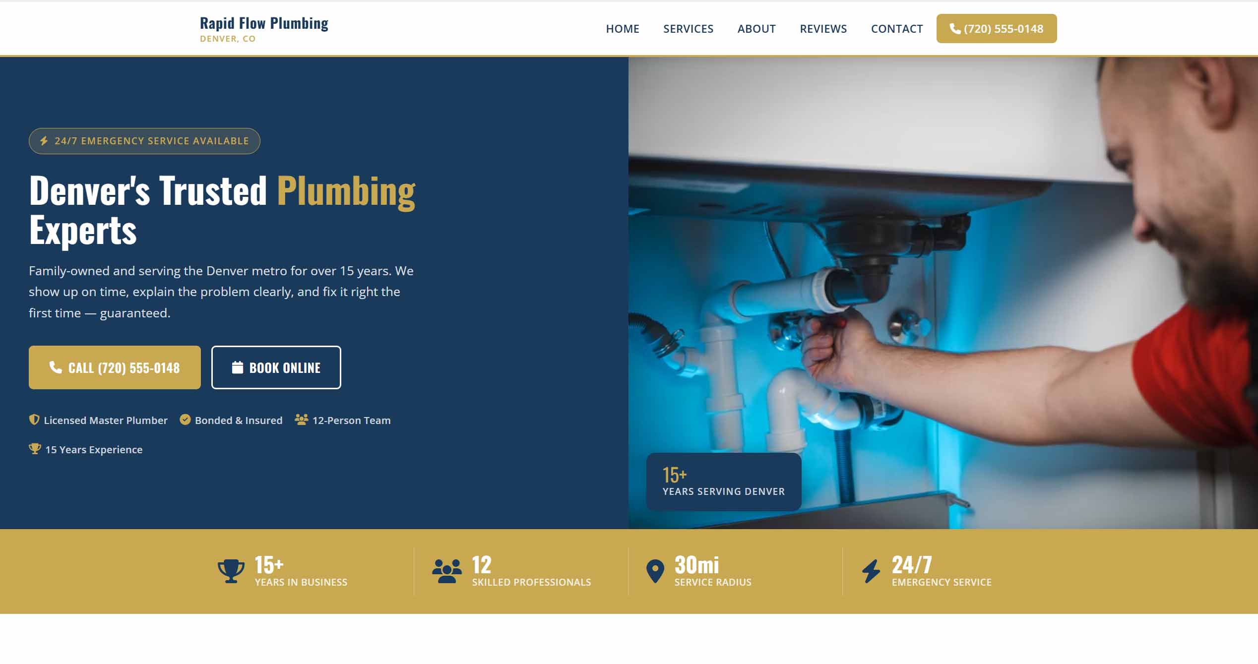 Rapid Flow Plumbing website preview